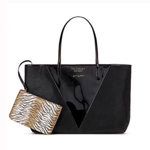 Victoria’s Secret black tote with tiger wristlet